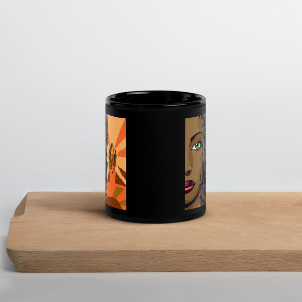 Malkia Black Glossy Mug