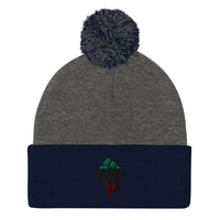 Africa-Fist Pom-Pom Beanie