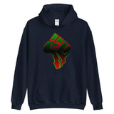 Africa-Fist Unisex Hoodie (red outline)