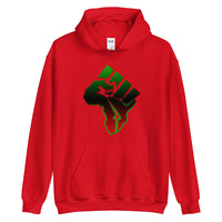 Africa-Fist Unisex Hoodie (red outline)